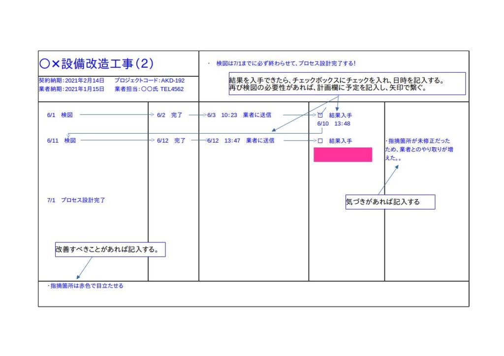 プロジェクト表のサンプル画像４